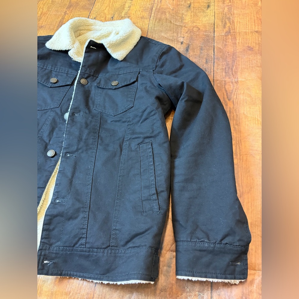 Women's Black Sherpa-Lined Chore/Barn Utility Jacket XS - Picture 3 of 8